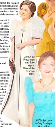  ??  ?? CARLA del Prado in an Inno Sotto original. Worn at the Ternocon 2020.