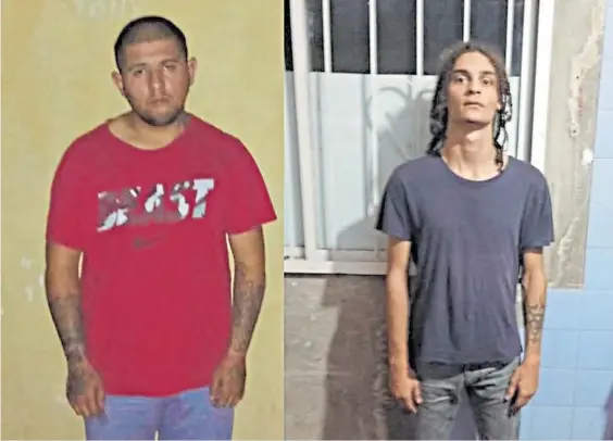  ??  ?? Acusados. Octavio Laje (20) y Dante Casermeiro (19) fueron arrestados el domingo, acusados de intentar asaltar a una mujer en Olivos.