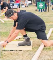  ?? ?? Pete FitzHerber­t competes in the 2016 regional finals of the Young Farmer of the Year contest.