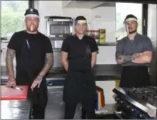  ??  ?? The Bailey’s chefs Jack Dempsey, James Hayes and Nick Murphy preparing to reopen.