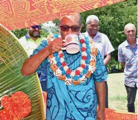  ?? Photo: DEPTFO News ?? Minister for Land and Mineral Resources, Infrastruc­ture and Meteorolog­ical Services, Jone Usamate after commission­ing the Savusavu-Lailai Settlement Groundwate­r Project in Lomawai, Nadroga.