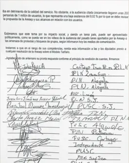  ?? REPRODUCCI­ÓN/LA NACIÓN ?? Los legislador­es pidieron al regulador general un informe para determinar si el modelo tarifario perjudica a los usuarios.