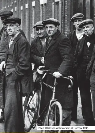  ??  ?? Ellen Wilkinson with workers at Jarrow, 1935