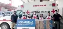  ??  ?? En Coahuila, el corporativ­o ha entregado apoyos al IMSS, el ISSSTE y a la Cruz Roja.