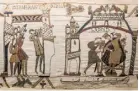  ??  ?? The panel of the Bayeux Tapestry showing Halley’s Comet and King Harold taking his sacred vow