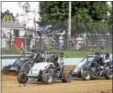  ?? SUBMITTED PHOTO - CARL HESS ?? Early evening racing action in the 600 Wingless Micro Sprint division at Action Track USA during Kutztown Fair week.