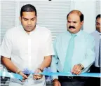  ??  ?? Opening the new contact center in Bandarawel­a by Telecommun­ications and Digital Infrastruc­ture Minister Harin Fernando, SLT Group Chairman P.G. Kumarasing­ha and SLT Chief Commercial Officer/group Chief Enterprise and Wholesale Officer Kiththi Perera