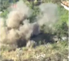  ??  ?? A video grab of a footage released by the Indian Army of a massive fire assault on a Pakistani post to check infiltrati­ons, near Nowshera, J&K.