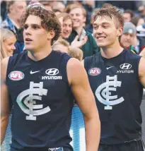  ??  ?? YOUNG GUNS: Charlie Curnow and Patrick Cripps.