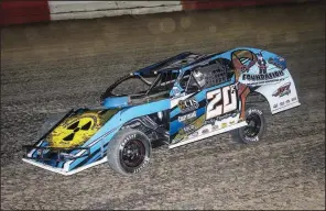  ?? Special to the Democrat-Gazette/MIKE SPIEKER ?? Ricky Thornton Jr. of Chandler, Ariz., opened defense of his Race for Hope 74 title by winning Wednesday night’s preliminar­y feature at Batesville Motor Speedway in Locust Grove.