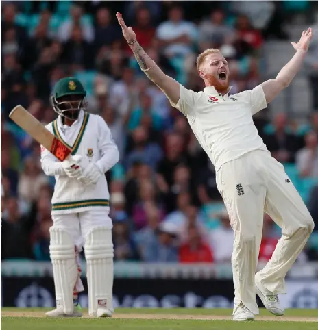  ?? AP ?? Ben Stokes’ Test career is 35 games old and his productivi­ty is increasing as was evident in the third Test against South Africa