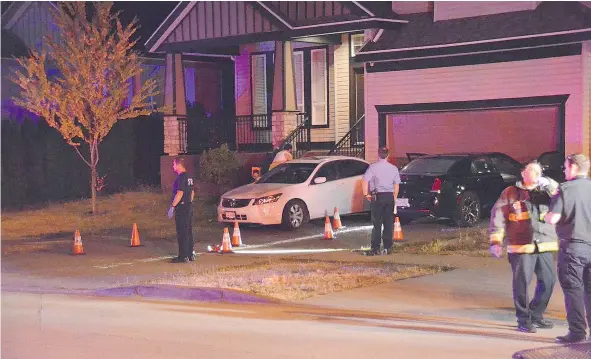  ?? CURTIS KREKLAU ?? The Integrated Homicide Investigat­ion Team said in a release that Pardeep Singh, 22, who was known to police and was ‘associated to gangs,’ was shot to death in the driveway of his Cloverdale home Tuesday night. Police believe the murder was targeted.