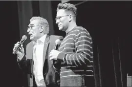  ??  ?? ACTORS/SHOW creators Eugene Levy and son Dan talk with the audience.