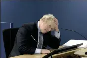  ?? UK COVID-19INQUIRY VIA AP ?? Former British Prime Minister Boris Johnson gives evidence at Dorland House in London on Wednesday.