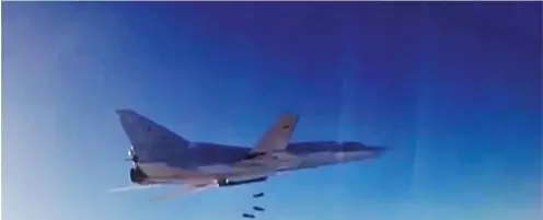  ??  ?? Ein russischer Tu-22M3-Bomber ...