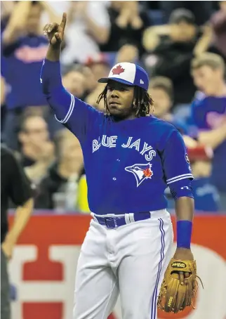 ?? PHOTOS: DAVE SIDAWAY ?? Blue Jays prospect Vladimir Guerrero Jr. is tearing up the double-A ranks with the New Hampshire Fisher Cats, offering a glimpse of what the major league club hopes he’ll bring to Toronto soon.