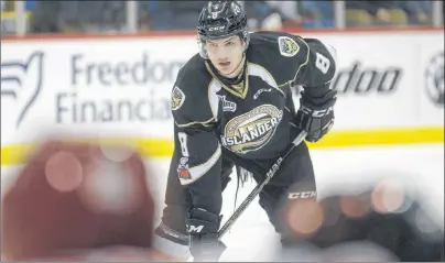  ?? JASON MALLOY/THE GUARDIAN ?? Charlottet­own Islanders defenceman Olivier Desjardins is in his first season of junior hockey.