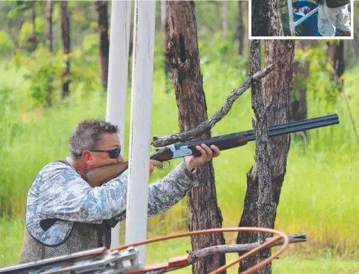  ??  ?? Simulated field clay target shooting is a great way to make new friends and find out all about goose hunting in the Territory