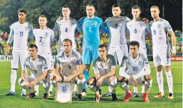  ??  ?? England’s starting XI, (from left top row) England’s striker Marcus Rashford, England’s defender Kieran Trippier, England’s defender Michael Keane, England’s goalkeeper Jack Butland, England’s defender Harry Maguire, England’s defender John Stones and...