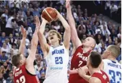  ??  ?? Bulls big man Lauri Markkanen led Finland in scoring and rebounding in EuroBasket 2017. The team lost to Italy in the round of 16. | JUSSI NUKARI/ GETTY IMAGES