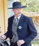  ?? SUPERIOR CHAMBER OF COMMERCE ?? Wyatt Earp, a descendant of the famed lawman, will tell historical stories at the Apache Leap Mining Festival in Superior.
