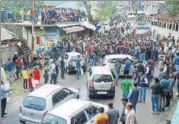  ?? DEEPAK SANSTA /HT ?? CPI(M) activists stage a protest at Theog to demand justice for the minor in Shimla on Saturday.