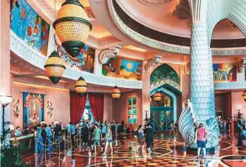  ?? Gulf News Archives ?? The lobby of the Atlantis hotel in Dubai. The reduction of service fees will stimulate the hospitalit­y sector, paving the way for market growth to cater to visitors during Expo 2020.