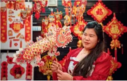  ?? ?? Mascots on sale for the Year of the Dragon in Yiwu Internatio­nal Trade City, east China’s Zhejiang Province, on 11 December 2023