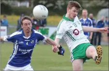  ??  ?? Shane Landy knocks over a point for St Pat’s against Skryne.