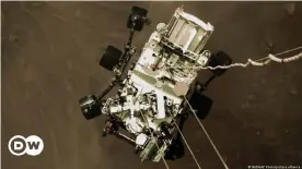  ??  ?? The rover's descent was captured on film, but the footage is still being relayed to Earth