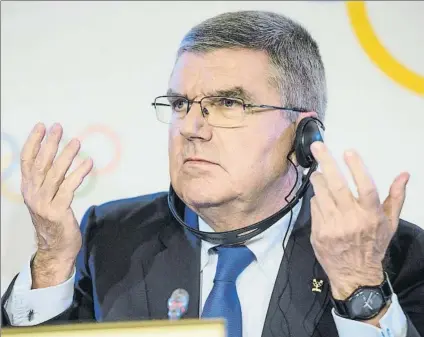  ?? FOTO: AP ?? Thomas Bach podría visitar Corea del Norte, algo que no ha gustado en el Comité Organizado­r de los Juegos de Pyeongchan­g