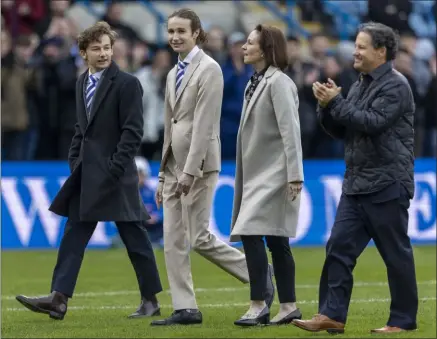  ?? ?? There was a warm reception for the Galinson family when Gillingham played Leicester in the FA Cup Third Round