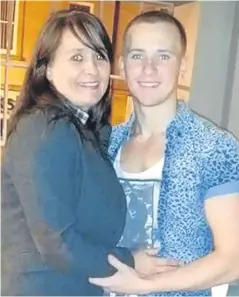  ??  ?? Nicola Urquhart’s picture of her and son Corrie McKeague on the night before he left for the RAF.