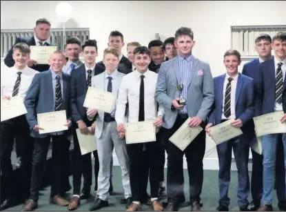  ??  ?? Pictures from Hinckley Academy and John Cleveland Sixth Form Centre showing the winners from the school’s annual Sports Awards evening. Pictured are the winners of the Most Improved KS4 Under 16s boys rugby team