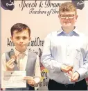  ?? ?? Proudly displaying their medals were Patrick Butler, Clogheen and Tristan Hanna, Mitchelsto­wn.