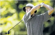  ??  ?? Andrew Pauls from Lookout Point tees off on the 16th hole during the Niagara District Junior Golf Associatio­n tournament at Grand Niagara Tuesday in Niagara Falls.