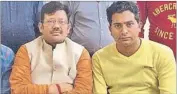  ?? Jarnail Singh (right), president of BJP minority cell (rural), Ferozepur, with Punjab BJP chief Kamal Sharma.
HT FILE PHOTO ??