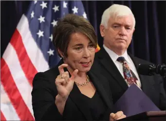  ?? NANCY LANE — BOSTON HERALD ?? Gov. Maura Healey said Thursday that state officials are open to time limits for families staying in emergency shelters.