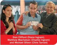  ??  ?? Sian Clifford (Diana Ingram), Matthew Macfadyen (Charles Ingram) and Michael Sheen (Chris Tarrant)