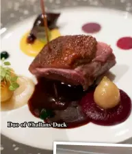  ??  ?? Duo of Challans Duck