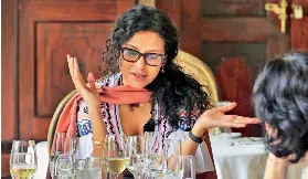  ??  ?? Nandana Sen: In animated conversati­on at the literary lunch. Pix by Sameera Weeraseker­a