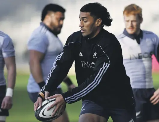  ?? PHOTOSPORT ?? Rieko Ioane is facing serious competitio­n for the All Blacks’ No 13 jersey, one he has worn since 2020.