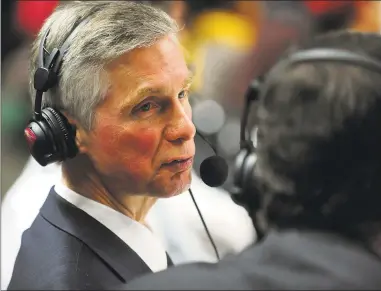  ?? Christian Abraham / Hearst Conn. Media file photo ?? Radio announcer Bob Heussler in 2014. As the TV voice of the Connecticu­t Sun, he calls men’s basketball games for Fairfield University on TV and pinch-hits on Brooklyn Nets radio.
