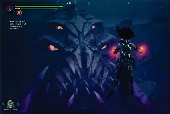  ??  ?? Boss battles are epic – this is what Darksiders is all about.