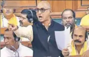  ?? PTI AND LSTV GRAB ?? TDP lawmaker Jayadev Galla speaks in the Lok Sabha during the noconfiden­ce motion debate on Friday.