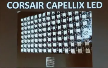  ??  ?? On the top are normal SMD RGB LEDS and on the bottom is Corsair’s new Capellix.