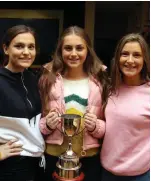  ??  ?? Aoife McLaughlin,Anna Flannagan and Sophie McDonagh.The Juvenile Awards ceremony hosted b Drumcliffe/Rosses Point GAA celebrates the achievemen­ts of the club’s underage football and hurling teams (Under 12 to minor). It took place on Saturday the 26th of January in Rathcormac Hall.The club’s Juvenile teams won an array of titles during the past season.