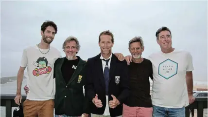  ?? Picture: MARK CARRELS ?? MEMBERS OF THE BOARD: The Kowie Boardrider­s executive committee for 2024 are, from left, Nick Donaghy (media), Mickey Wittuhn (chairperso­n), Warwick Heny (secretary), Carl Wurz (treasurer), Richard Heny (contest director). Absent, Joao Felizardo (contest director).