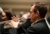  ?? ?? Principal trumpet player Micah Wilkinson performs with the Pittsburgh Symphony on Friday.