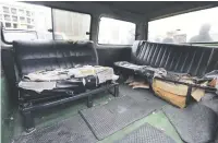  ?? Pictures: Nigel Sibanda ?? COFFIN ON WHEELS. Inside a scholar transport that was impounded yesterday by the JMPD officers in the City of Johannesbu­rg.